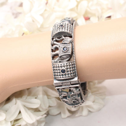 BOHO ELEPHANT KADA BLUE STONE MATTE FINISH-SINGLE KADA