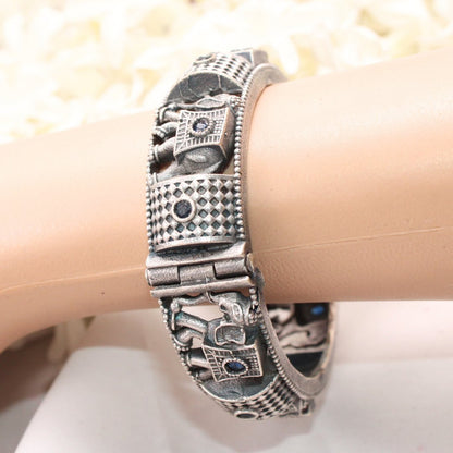 BOHO ELEPHANT KADA BLUE STONE MATTE FINISH-SINGLE KADA