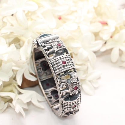 BOHO ELEPHANT KADA RED STONE MATTE FINISH-SINGLE KADA