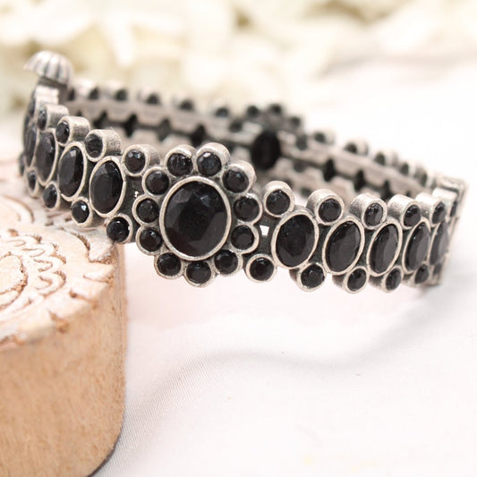 BOHO OVAL STONE KADA BLACK STONE MATTE FINISH - SINGLE KADA