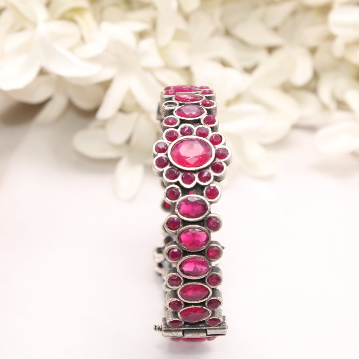 BOHO OVAL STONE KADA RED STONE MATTE FINISH - SINGLE KADA