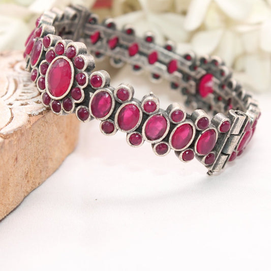 BOHO OVAL STONE KADA RED STONE MATTE FINISH - SINGLE KADA