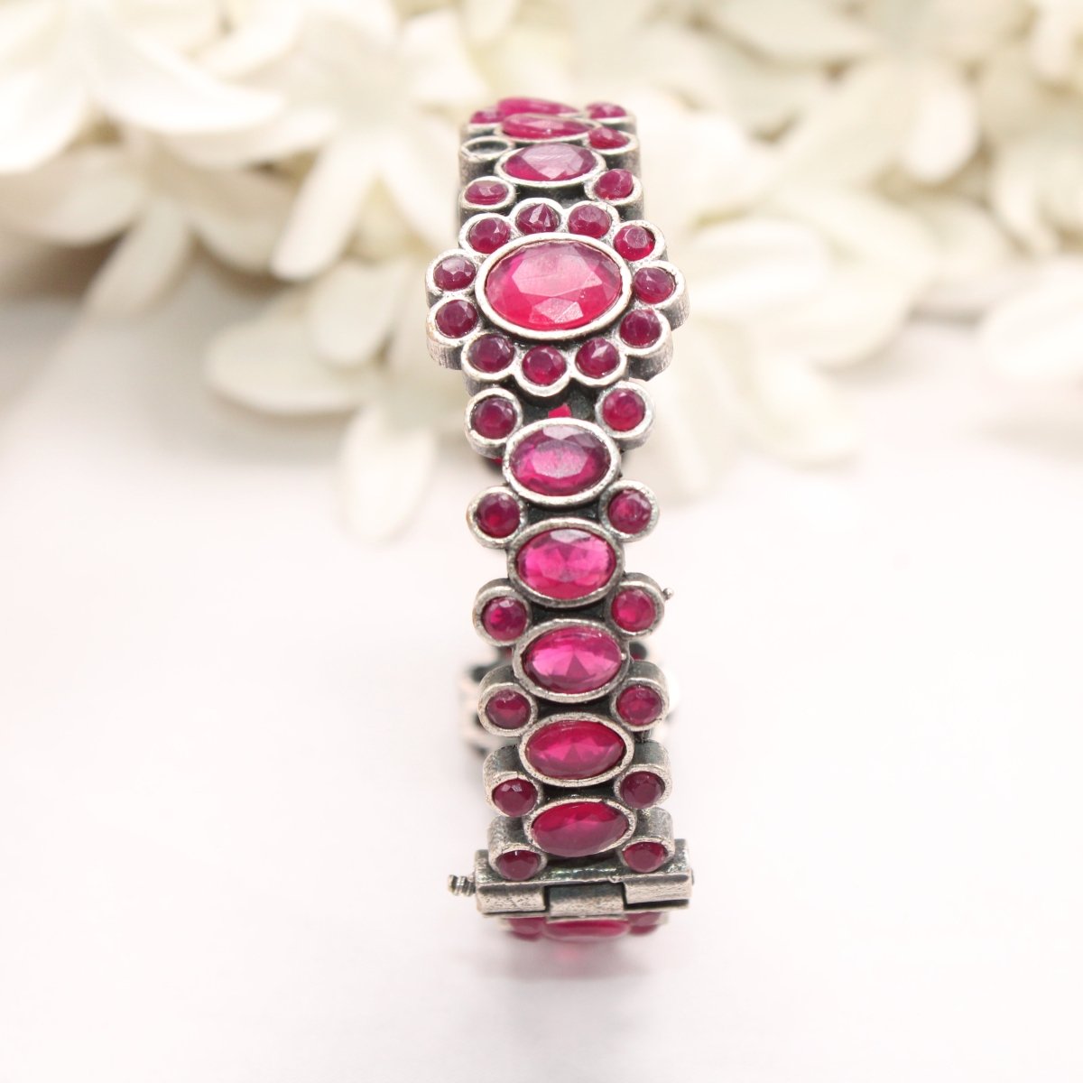 BOHO OVAL STONE KADA RED STONE MATTE FINISH - SINGLE KADA