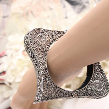 BOHO VINTAGE LOOK SINGLE KADA - SQUARE CURVE CUTTING