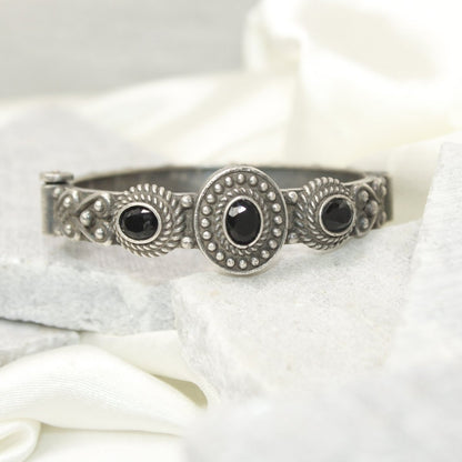 BRACELET LOOK ANTIQUE FINISH KADA-BLACK