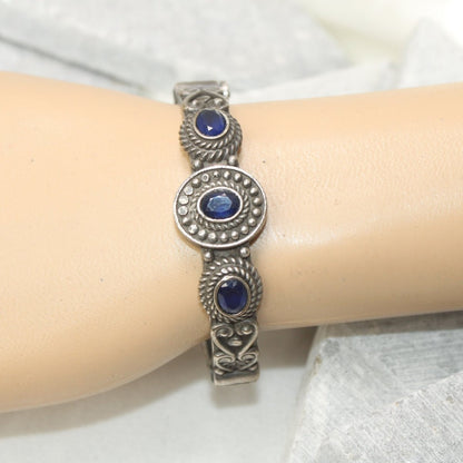 BRACELET LOOK ANTIQUE FINISH KADA-BLUE
