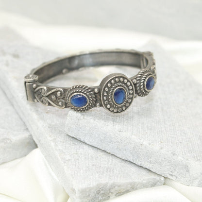 BRACELET LOOK ANTIQUE FINISH KADA-BLUE