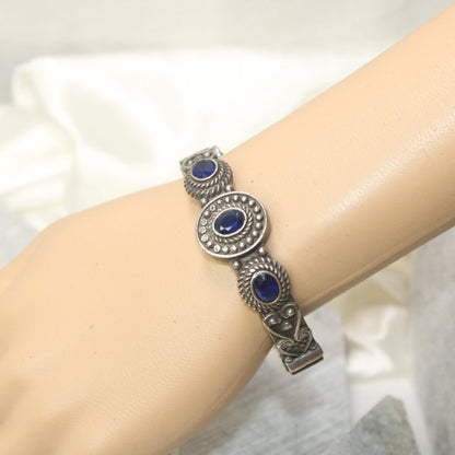 BRACELET LOOK ANTIQUE FINISH KADA - BLUE