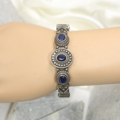 BRACELET LOOK ANTIQUE FINISH KADA-BLUE