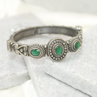 BRACELET LOOK ANTIQUE FINISH KADA - GREEN