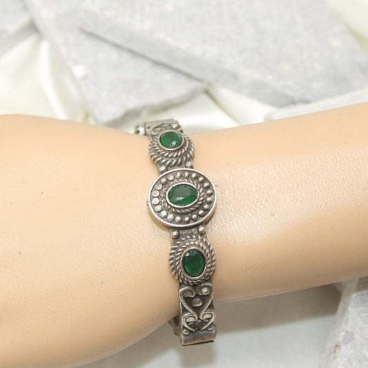 BRACELET LOOK ANTIQUE FINISH KADA - GREEN