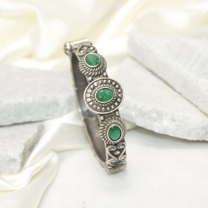 BRACELET LOOK ANTIQUE FINISH KADA - GREEN