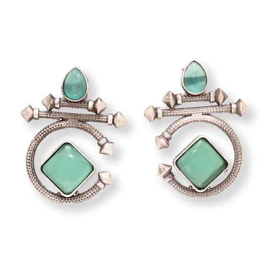 C - SHAPE STUD TYPE DANGLER - GREEN