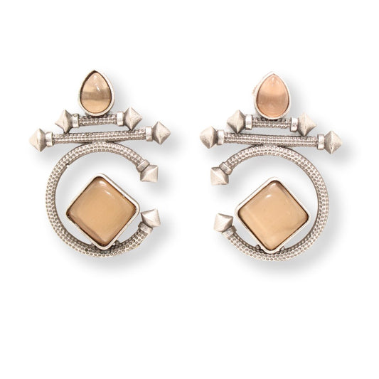 C - SHAPE STUD TYPE DANGLER - LIGHT BROWN
