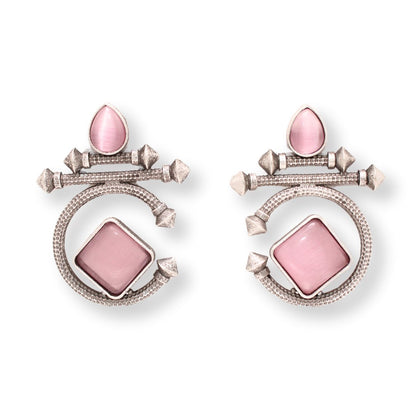 C - SHAPE STUD TYPE DANGLER - PINK