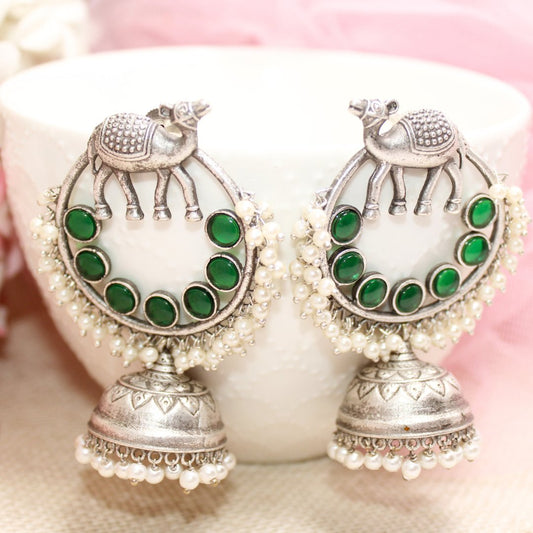CAMEL BAALI JHUMKA - GREEN