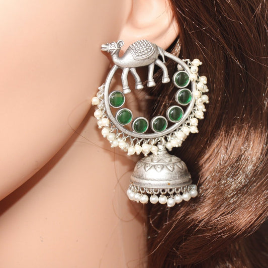CAMEL BAALI JHUMKA - GREEN
