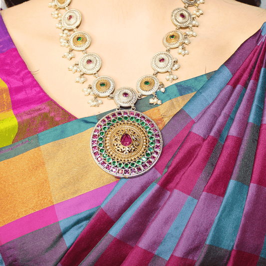 CHAKRA RAJWADI DUAL - TONE NECKLACE SET