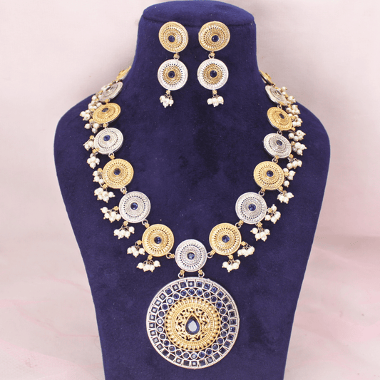 CHAKRA RAJWADI DUAL - TONE NECKLACE SET
