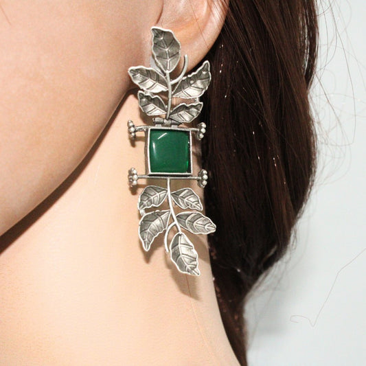 CREEPER LEAVES EARRINGS-GREEN