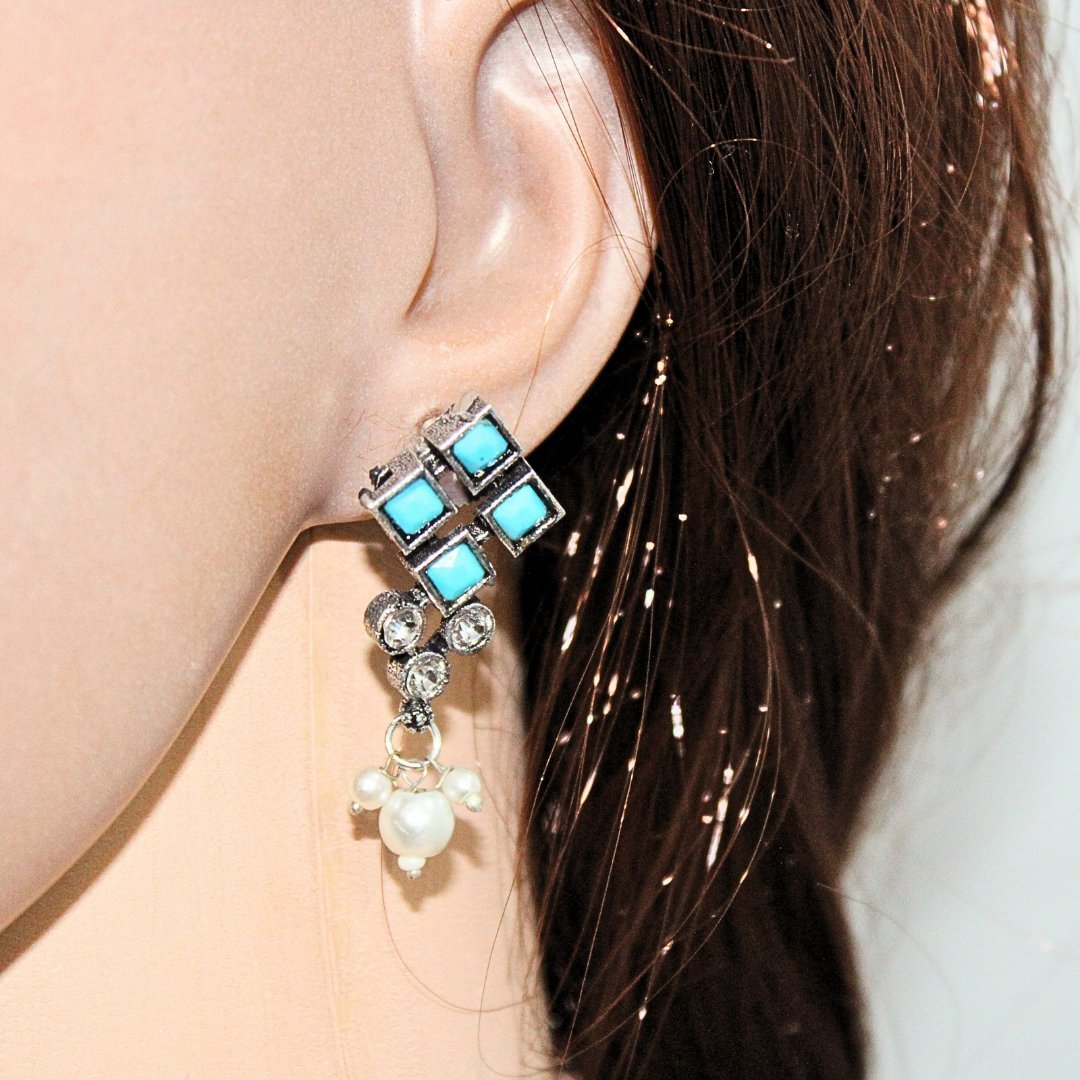 CRYSTAL NECKLACE SET-BLUE