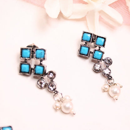 CRYSTAL NECKLACE SET-BLUE