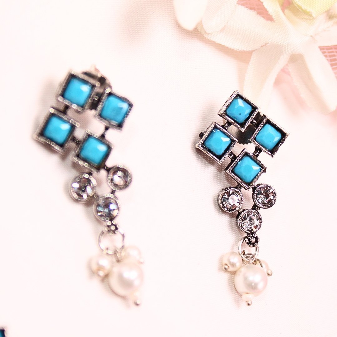 CRYSTAL NECKLACE SET-BLUE