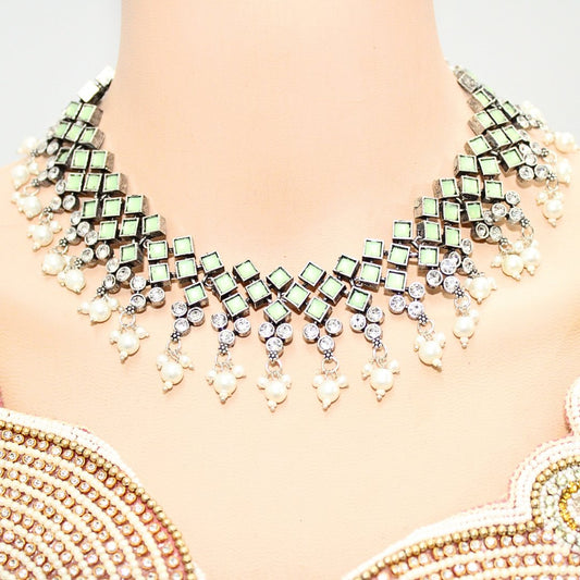 CRYSTAL NECKLACE SET - GREEN