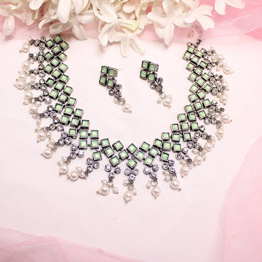 CRYSTAL NECKLACE SET - GREEN