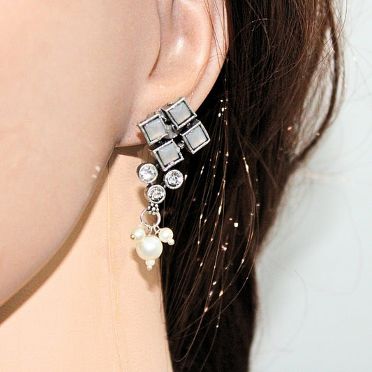 CRYSTAL NECKLACE SET-GREY