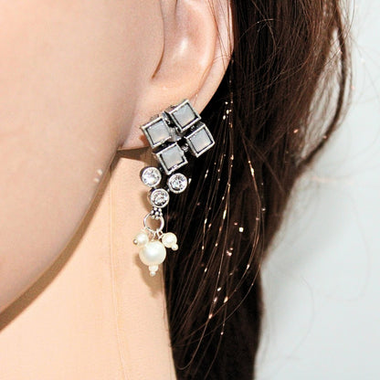 CRYSTAL NECKLACE SET - GREY