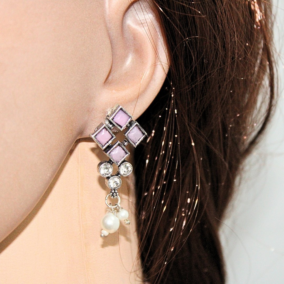 CRYSTAL NECKLACE SET-PINK