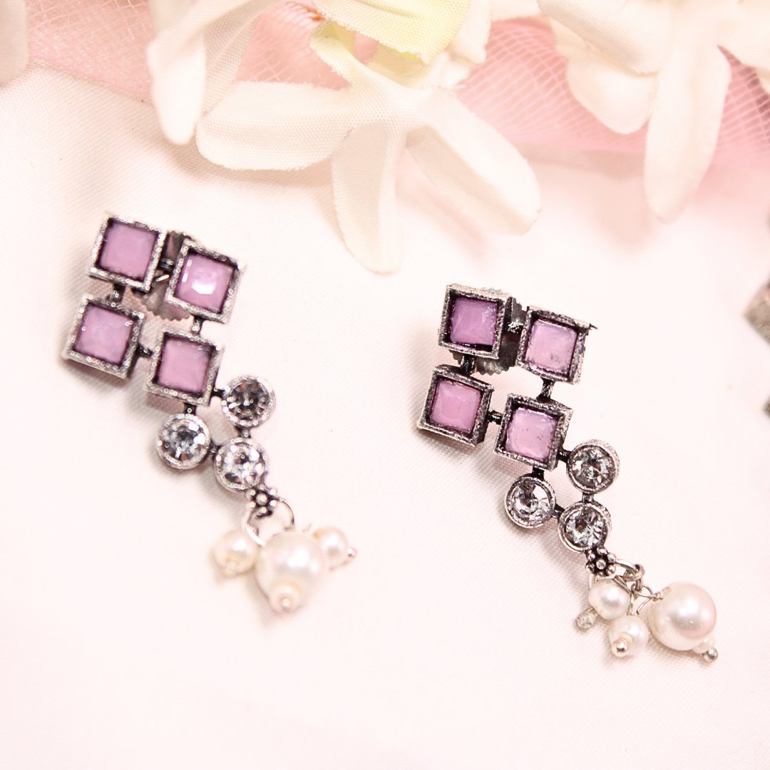 CRYSTAL NECKLACE SET-PINK