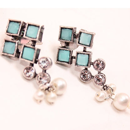 CRYSTAL NECKLACE SET-TURQUOISE