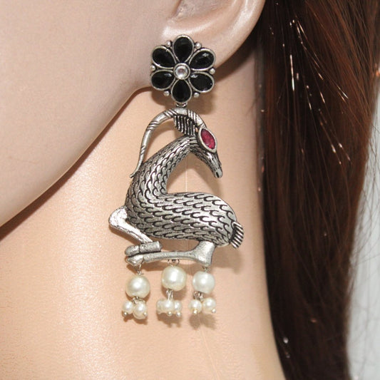 DEER PATTERN DANGLER - BLACK