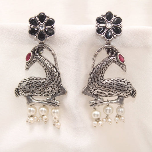 DEER PATTERN DANGLER - BLACK