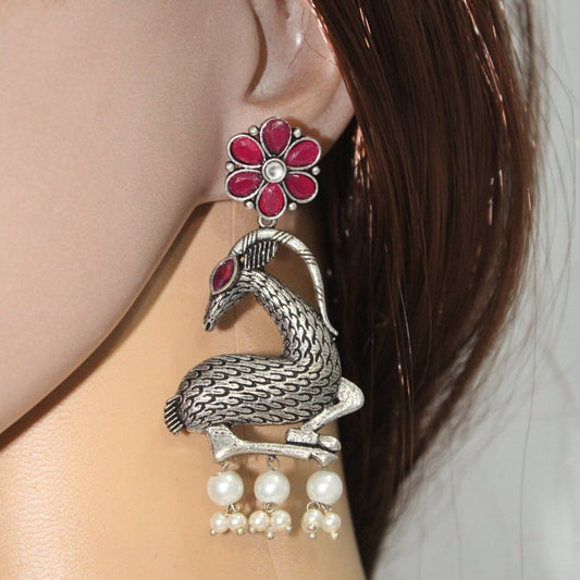 DEER PATTERN DANGLER-MAROON