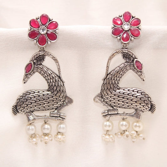 DEER PATTERN DANGLER-MAROON