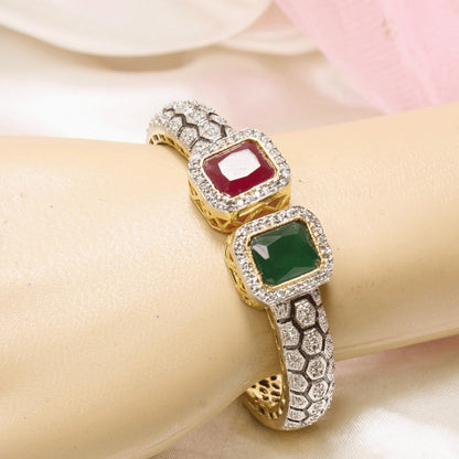 DIAMOND LOOK ALIKE BRACELET GOLDEN POLISH-RG