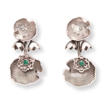 DOUBLE SEA SHELL PATTERN EARRING-GREEN