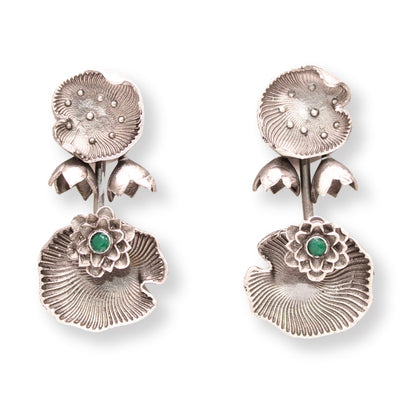 DOUBLE SEA SHELL PATTERN EARRING - GREEN