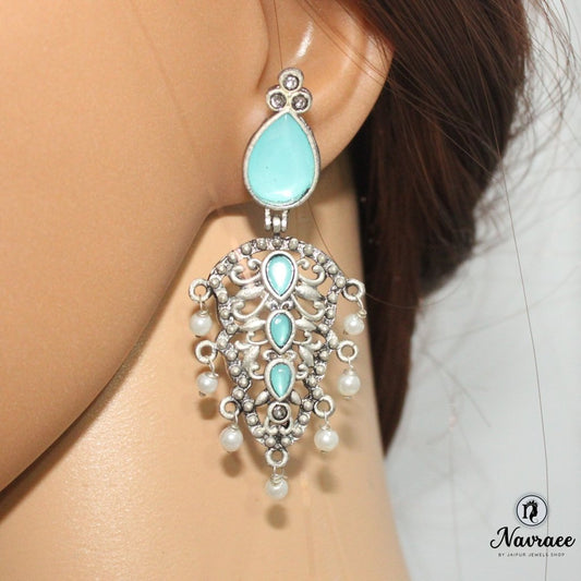 DUAL DROP DANGLER - SKY BLUE