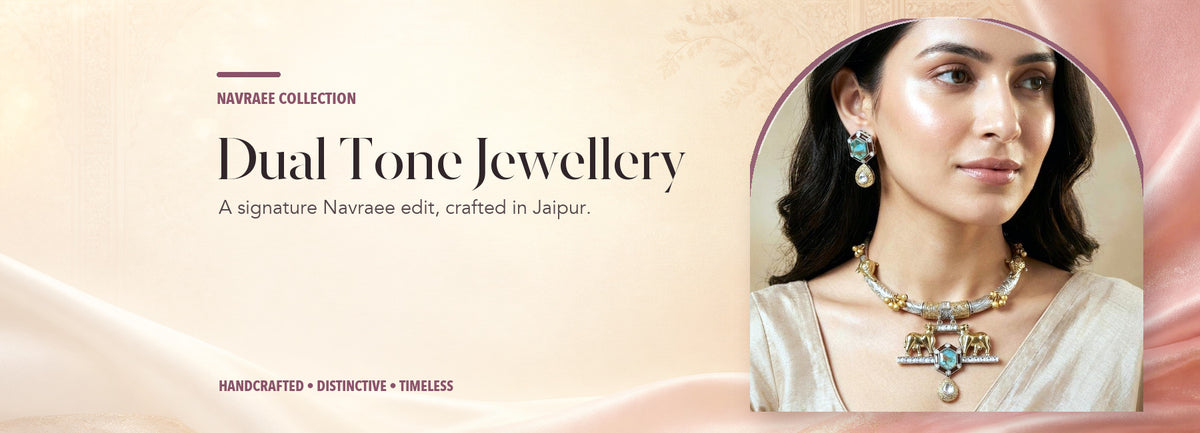 Dual Tone Jewellery collection header banner featuring Oxen Motif Necklace Set