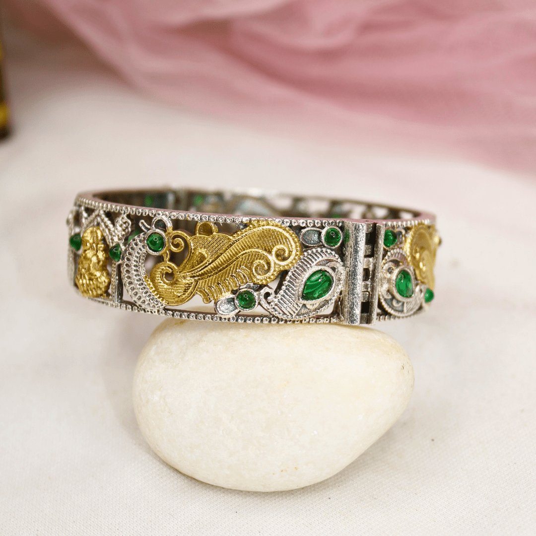 DUAL-TONE LAXMI MOR KADA-GREEN