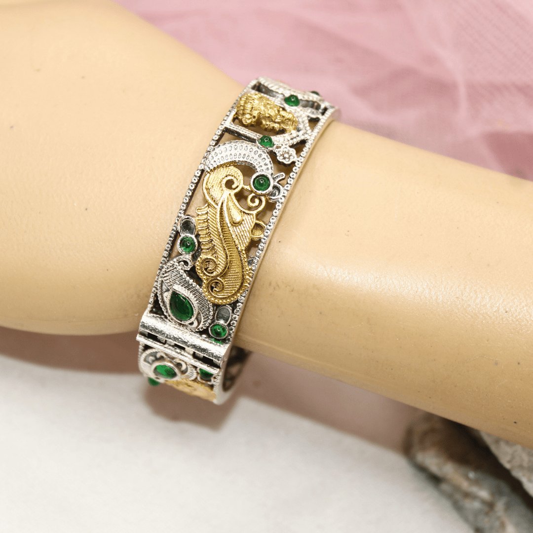 DUAL-TONE LAXMI MOR KADA-GREEN