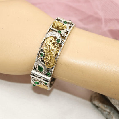 DUAL-TONE LAXMI MOR KADA-GREEN