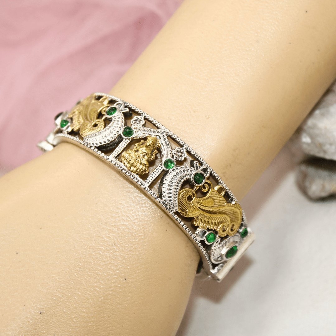 DUAL-TONE LAXMI MOR KADA-GREEN