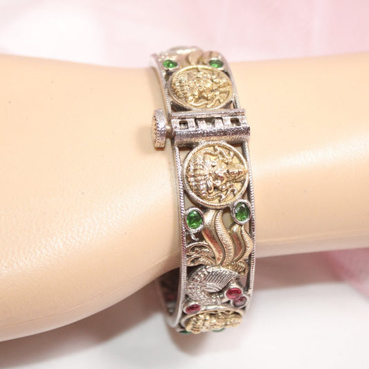 DUAL - TONE LAXMI MOR KADA - MAROON & GREEN