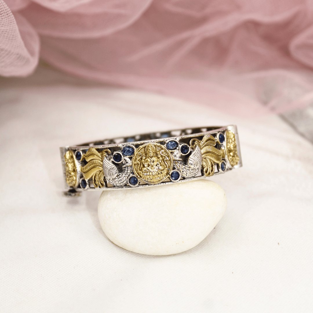 DUAL-TONE ROUND LAXMI  MOR KADA-BLUE