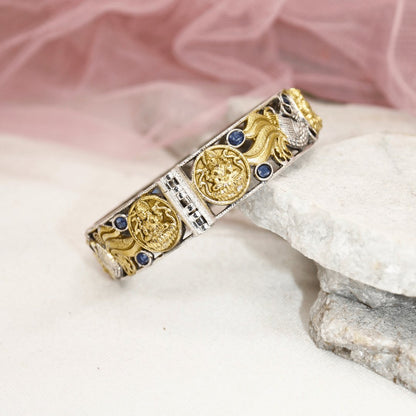 DUAL-TONE ROUND LAXMI  MOR KADA-BLUE